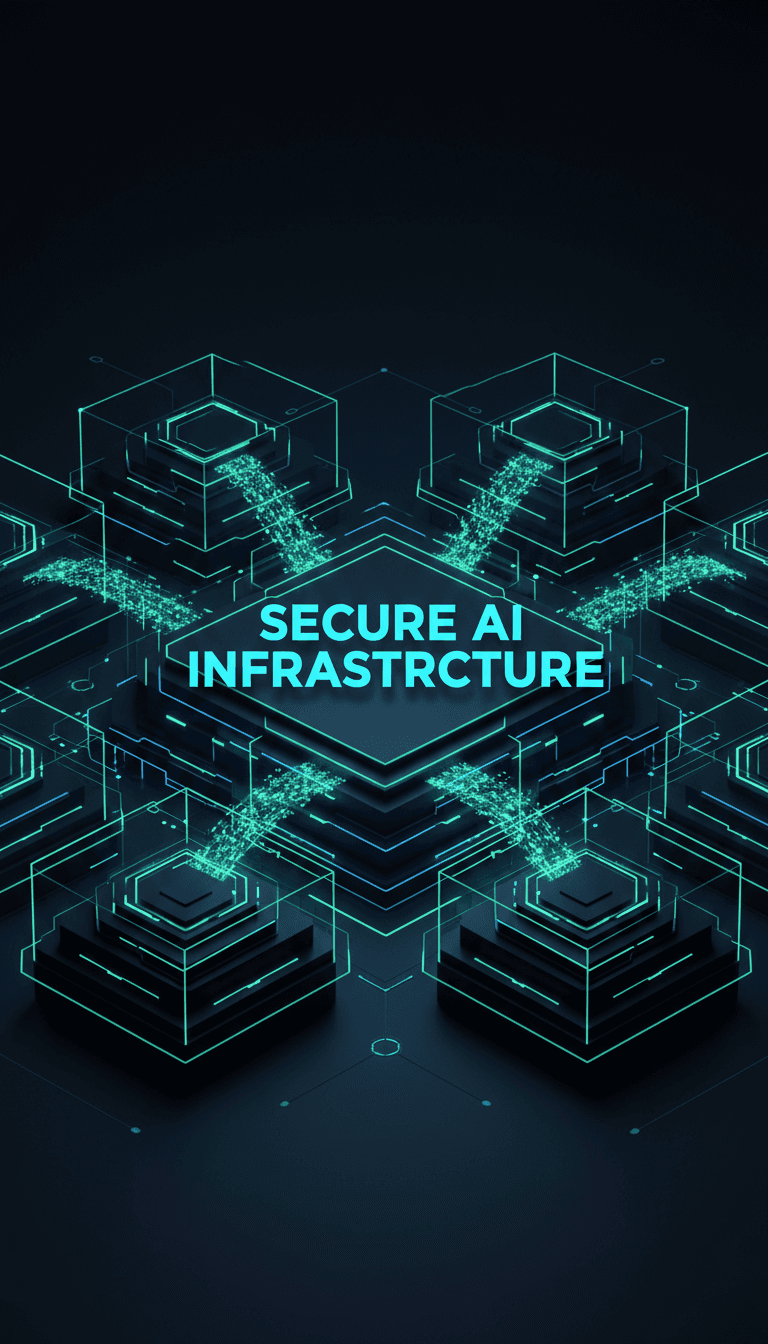 Secure AI network architecture and data protection visualization